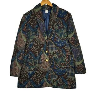 Vintage Units Limited Edition Tapestry Blazer Womens 2 Artsy Abstract Jacket USA